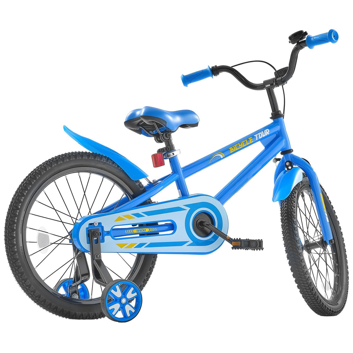 Kids Bike, 18 Inches BMX Style Children Bicycle, Rider Height 3.61 ft - 4.59 ft, Training Wheels Included, Sturdy and Easy to Assemble, Toddler Bike for Boys & Girls Learning to Ride, Blue