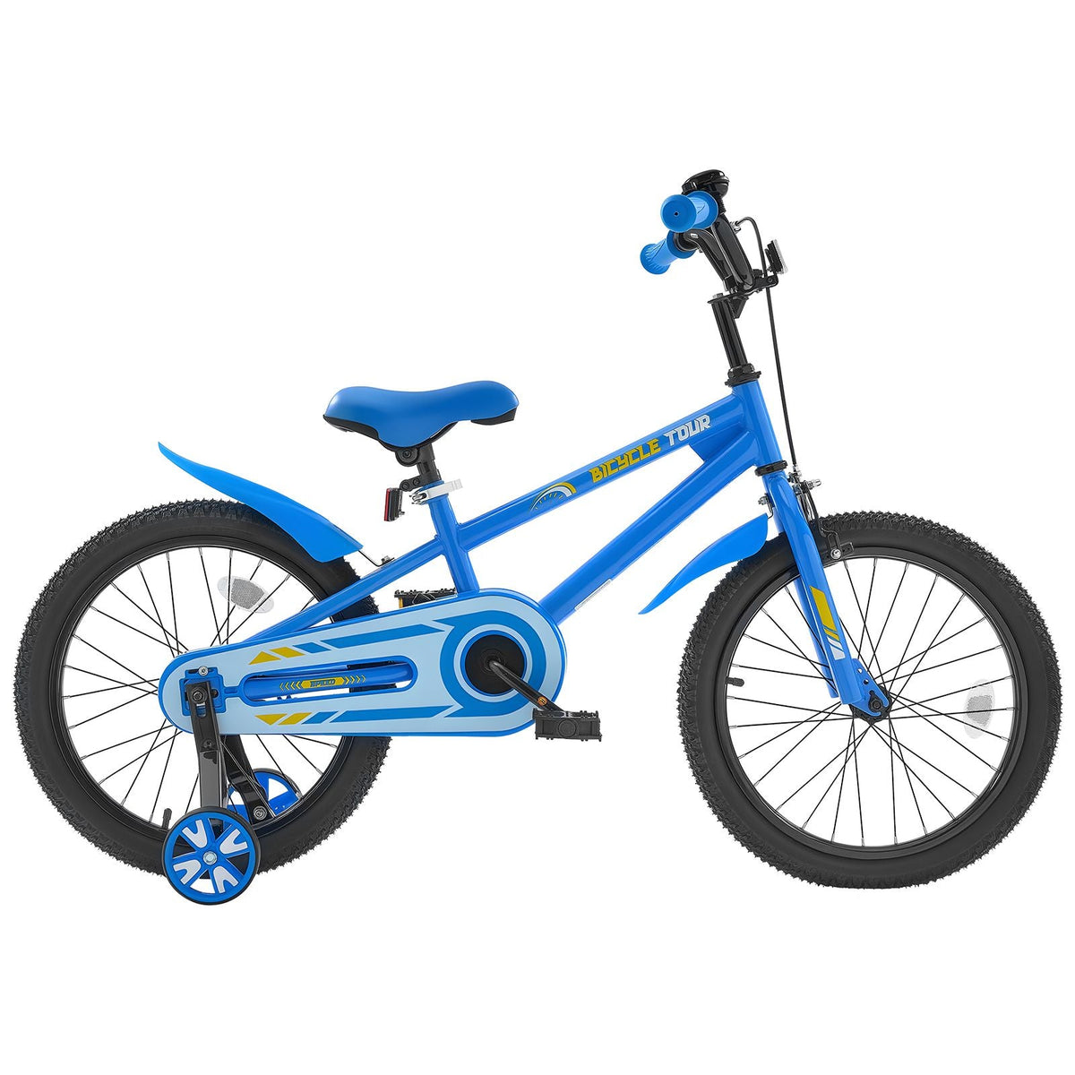 Kids Bike, 18 Inches BMX Style Children Bicycle, Rider Height 3.61 ft - 4.59 ft, Training Wheels Included, Sturdy and Easy to Assemble, Toddler Bike for Boys & Girls Learning to Ride, Blue