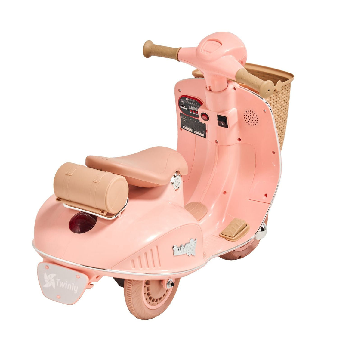 Kids Ride On Motorcycle, 6V Battery Powered Electric Motorcycle Trike with Speed Up to 2mph, Headlight, LED Light, Music, Bluetooth, Basket, 3 Wheel Ride on Toys for Children Boys Girls Aged 3-4