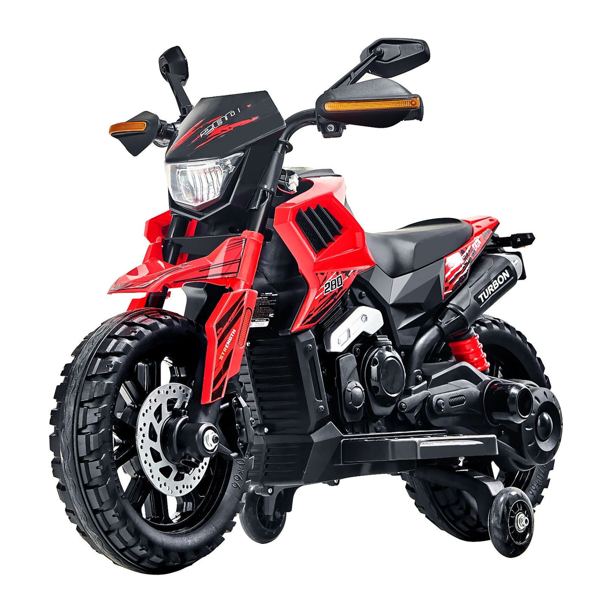 Kids Ride On Motorcycle, 6V Battery Powered Electric Motorcycle with Speed Up to 3mph, Detachable Training Wheels, Headlight, LED Light, Music, Bluetooth, Gift for Children Boys Girls Aged 3-4