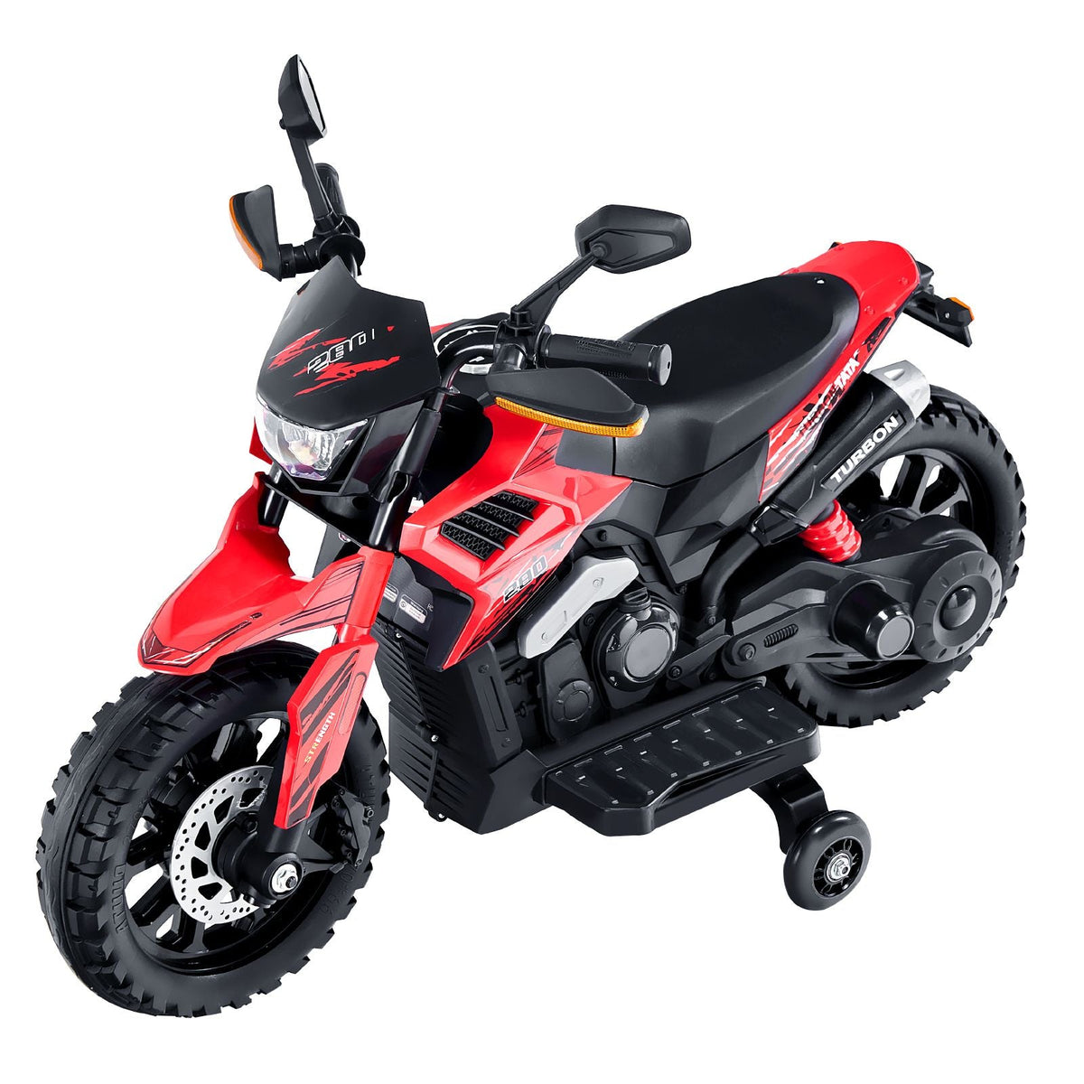 Kids Ride On Motorcycle, 6V Battery Powered Electric Motorcycle with Speed Up to 3mph, Detachable Training Wheels, Headlight, LED Light, Music, Bluetooth, Gift for Children Boys Girls Aged 3-4