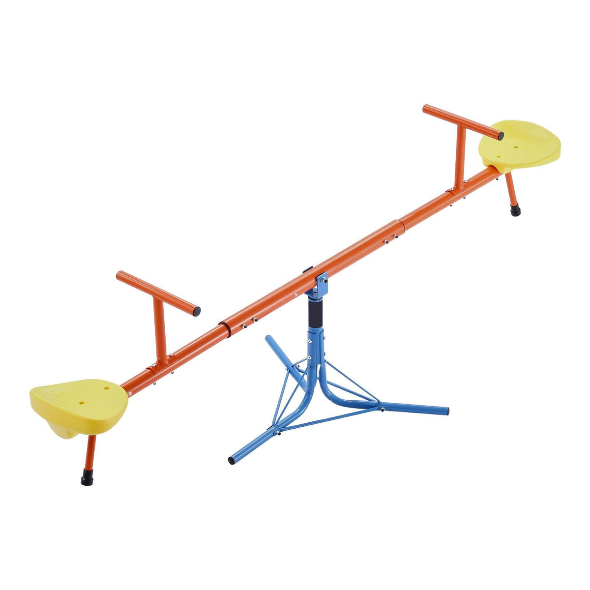 Kids Seesaw, 100 lbs Load Capacity per Seat, Sit and Spin Teeter Totter with 3-prong Support Legs, Kids Outdoor Playground Equipment, Swiveling 360 Degrees Rotating for Children Aged 3+