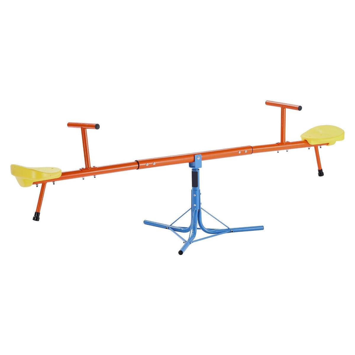 Kids Seesaw, 100 lbs Load Capacity per Seat, Sit and Spin Teeter Totter with 3-prong Support Legs, Kids Outdoor Playground Equipment, Swiveling 360 Degrees Rotating for Children Aged 3+