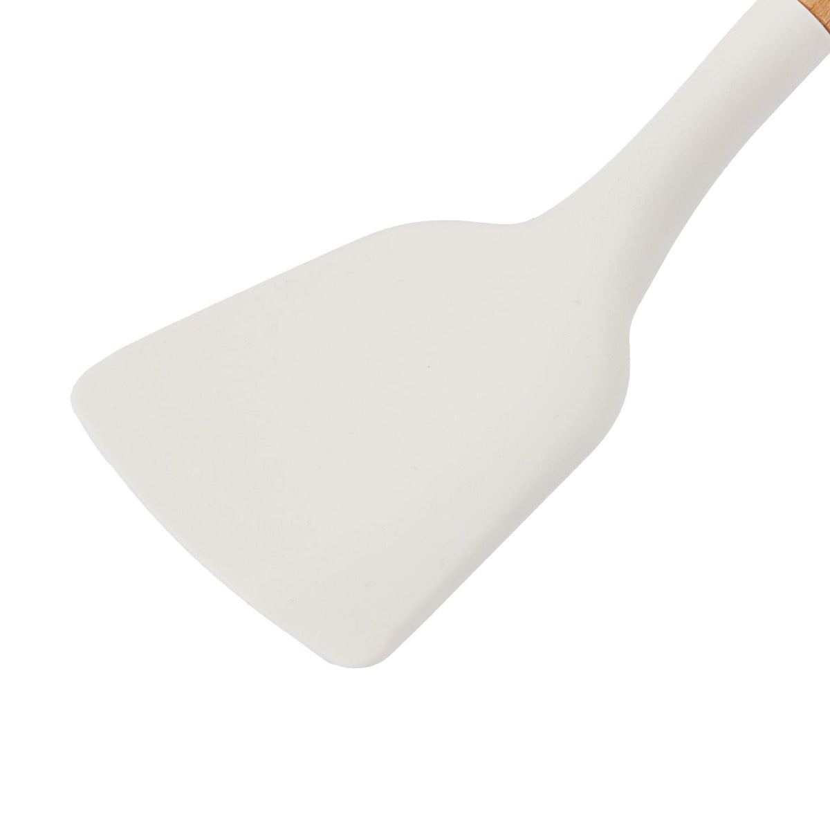 Kitchen Cooking Utensils Set, 34 PCS Silicone Spatula Set with Holder, 428 Fahrenheit Heat Resistant Gadget Spoons Tools, Wooden Handle, Silicone Gadgets Cookware, White