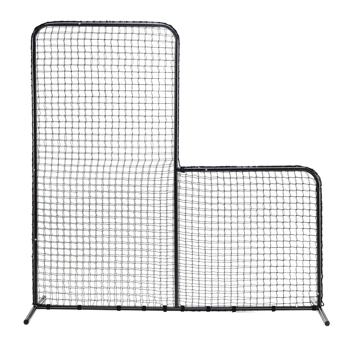 L Screen Baseball for Batting Cage, 7x7 ft Baseball Softball Safety Screen, Body Protector Portable Batting Screen with Carry Bag & Ground Stakes, Heavy Duty Pitching Net for Pitchers Protection
