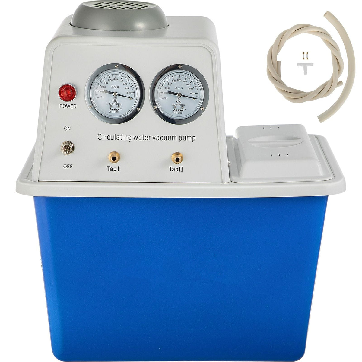 Lab Multi-Purpose Water Circulating Vacuum Pump,15L, with 2 Off-Gas Taps,Stainless Vacuum Pump 180W 110V,Anti-Corrosion Pump Lab Chemistry Equipment