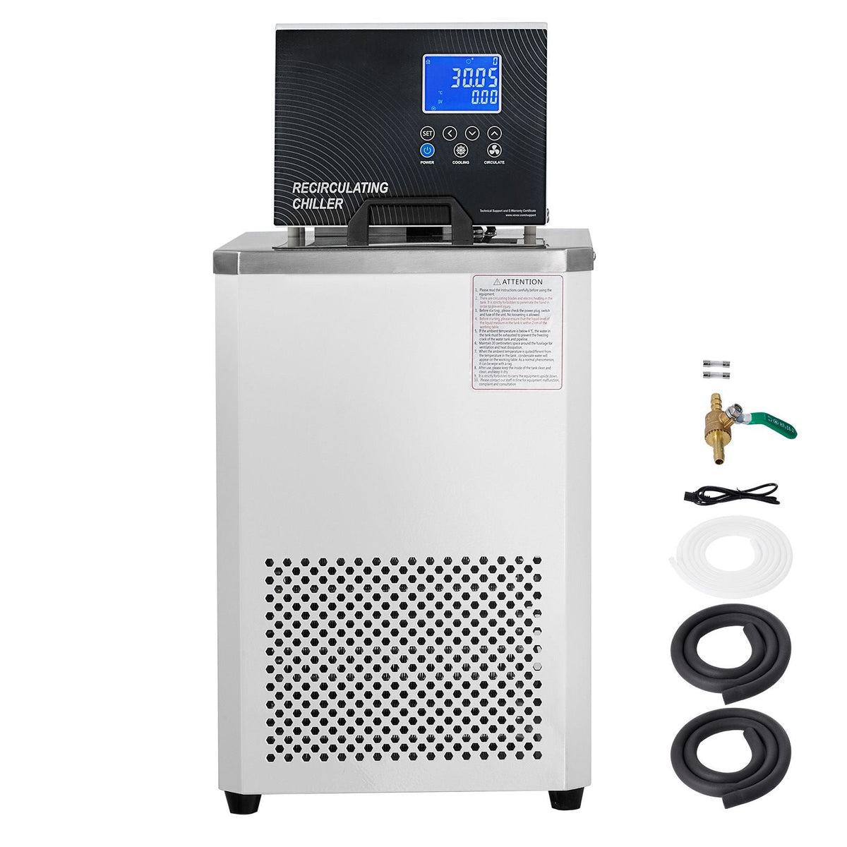 Laboratory Chiller Circulator, 6L Chiller Lab Low Temperature Cooling Liquid, -4 to 212 F Circulator Pump Chiller, LCD Display, 304 Stainless Steel Water Bath Recirculating Water Cooling Chiller