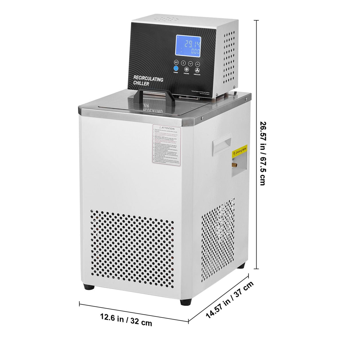 Laboratory Chiller Circulator, 6L Chiller Lab Low Temperature Cooling Liquid, -4 to 212 F Circulator Pump Chiller, LCD Display, 304 Stainless Steel Water Bath Recirculating Water Cooling Chiller