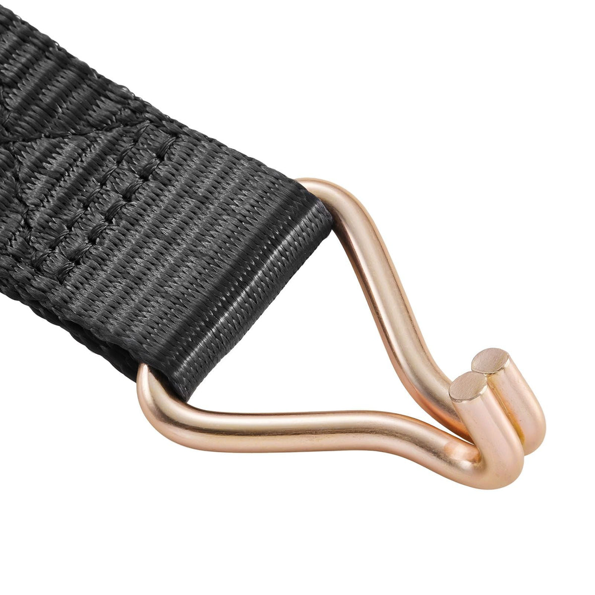 Ladder Rack Ratchet Straps, Black Square Tube Mount, 1.5 in Wide x 7.4 ft Long Black Ladder Rack Straps with Double J-Hooks, 500 lbs Load Heavy Duty, Cargo Buckle Lock Strap (4 Pack)
