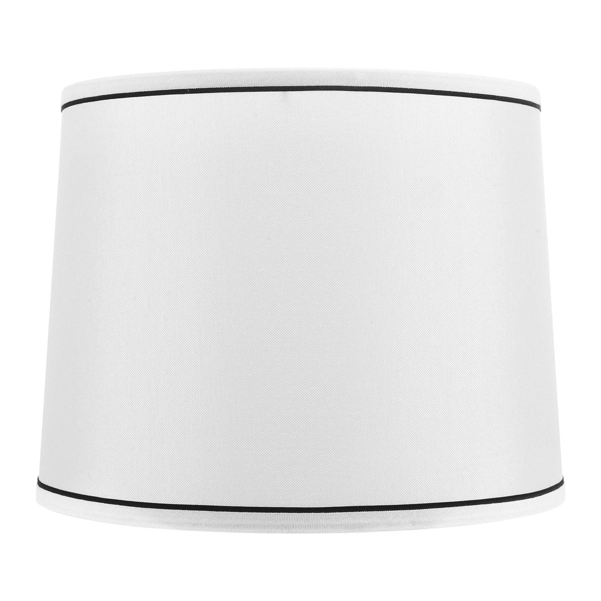Lamp Shade 2 Set, 11 in Top x 13 in Bottom x 10 in High (Spider Fitter), Medium Lampshade with Harp, Replacement Lamp Shade for Table & Floor Lamps Pendant Lights, White with Black Edge