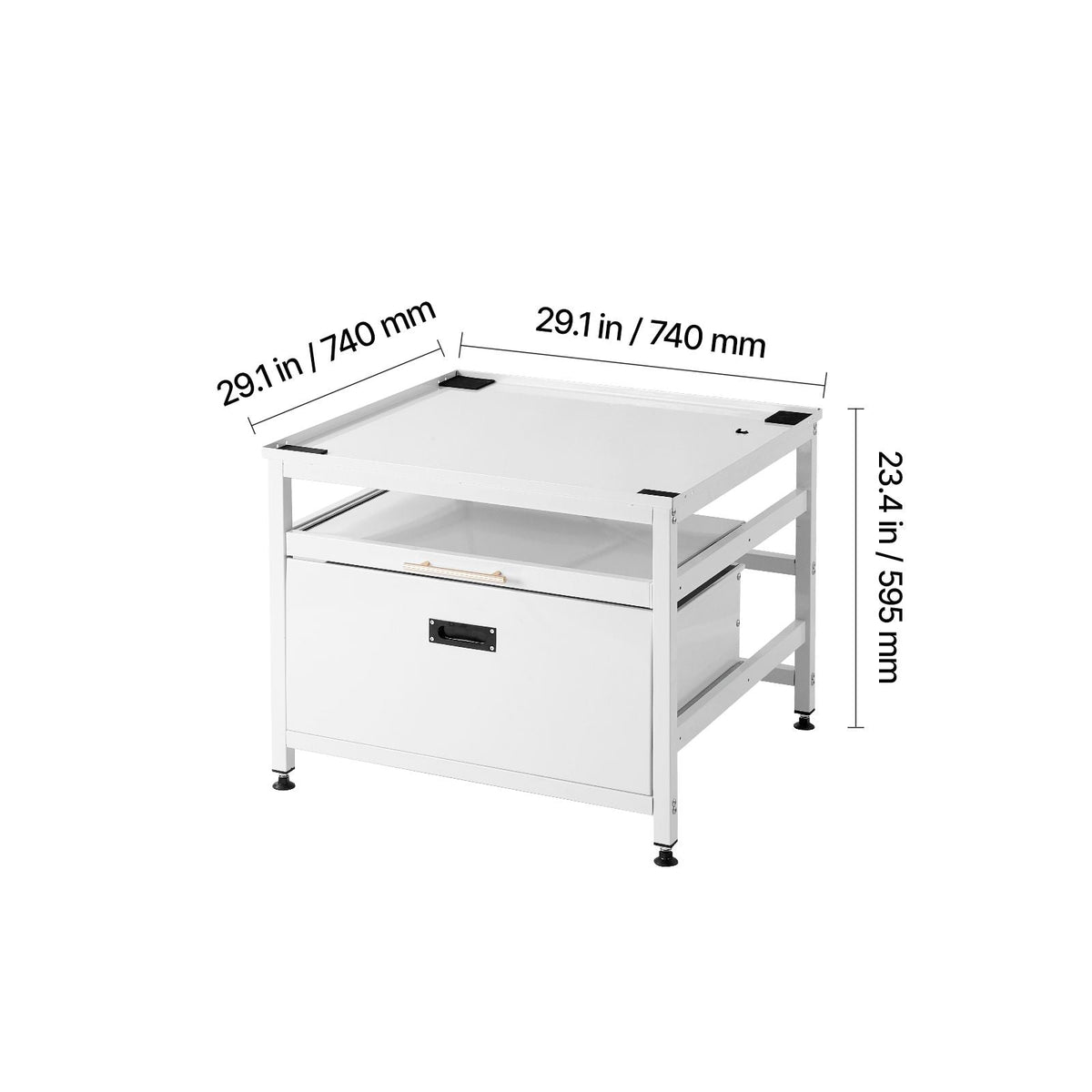 Laundry Pedestal, 23 in Height, 29 x 29 in Washer and Dryer Pedestals with Pull-out Tray and Storage Space, 700 lbs Load Capacity, Non-Slip Feet Washing Machine Stand Universal Fit, White