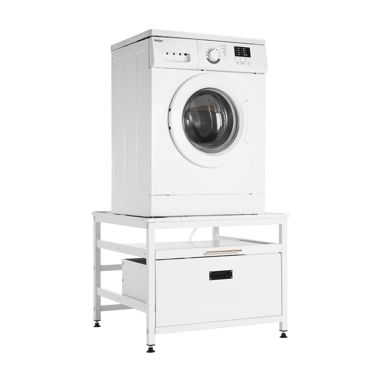 Laundry Pedestal, 23 in Height, 29 x 29 in Washer and Dryer Pedestals with Pull-out Tray and Storage Space, 700 lbs Load Capacity, Non-Slip Feet Washing Machine Stand Universal Fit, White