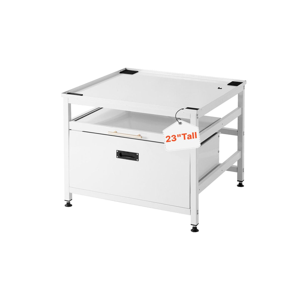 Laundry Pedestal, 23 in Height, 29 x 29 in Washer and Dryer Pedestals with Pull-out Tray and Storage Space, 700 lbs Load Capacity, Non-Slip Feet Washing Machine Stand Universal Fit, White
