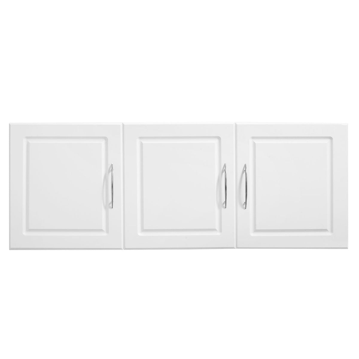 Laundry Room Wall Cabinet, 2-Tier Wall Mounted Hanging Cabinet with Adjustable Shelf, Cupboard Storage with 3 Doors, for Kitchen, Bathroom, Laundry, 12.44 x 54 x 20.31 in (D x W x H), White