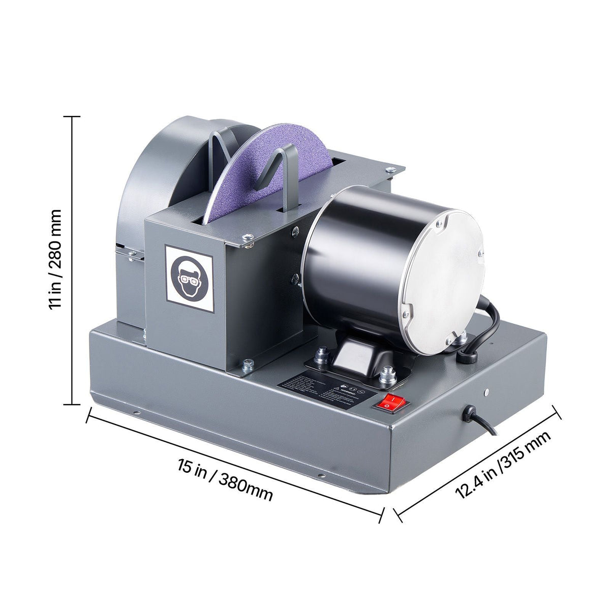 Lawn Mower Blade Sharpener, 1/2HP Lawnmower Blades Grinder with 7" Flap Wheel & 9" Ceramic Grinding Wheel, 30° or 40° Blade Sharpening Machine for High Lift, Low Lift, Gator & Flat Blades
