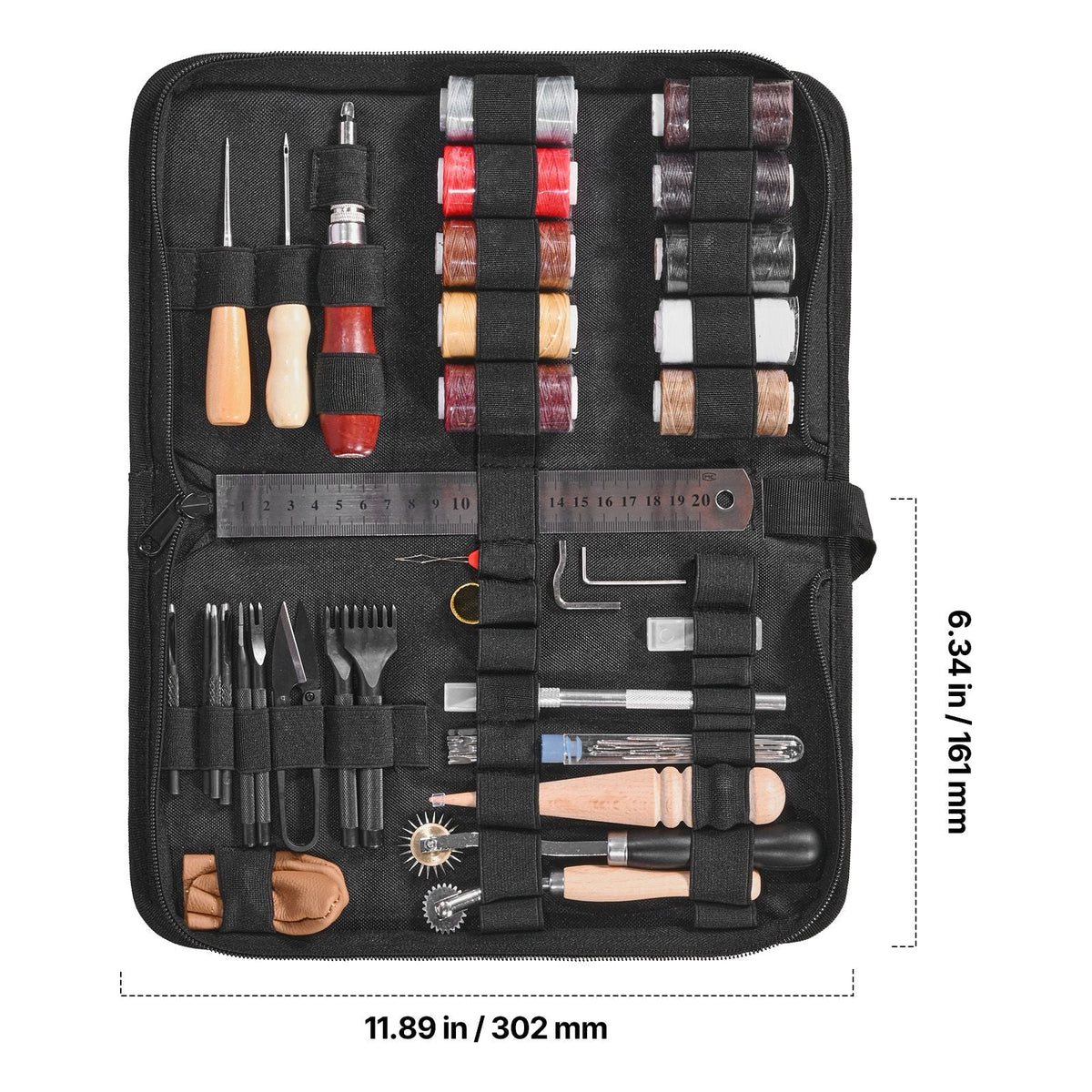 Leather Working Tools Kit, 38 PCS Leather Craft Tools with Portable Canvas Storage Bag, Engraving Punching Sewing Stamping Cutting Tools, Ideal for Beginners DIY Enthusiasts and Professionals