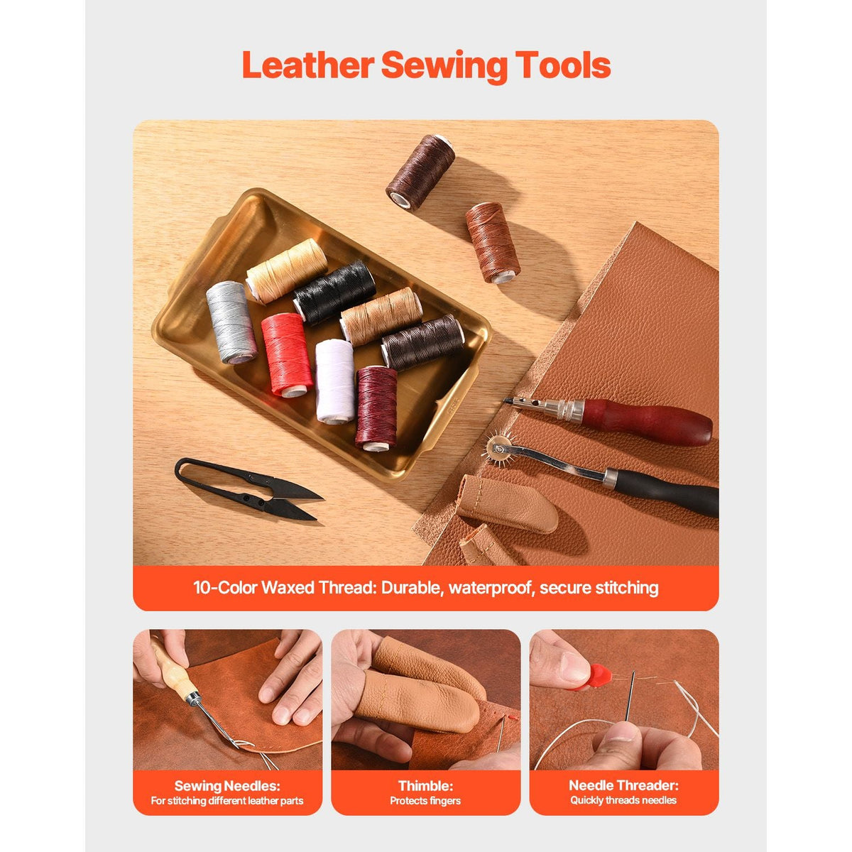 Leather Working Tools Kit, 38 PCS Leather Craft Tools with Portable Canvas Storage Bag, Engraving Punching Sewing Stamping Cutting Tools, Ideal for Beginners DIY Enthusiasts and Professionals