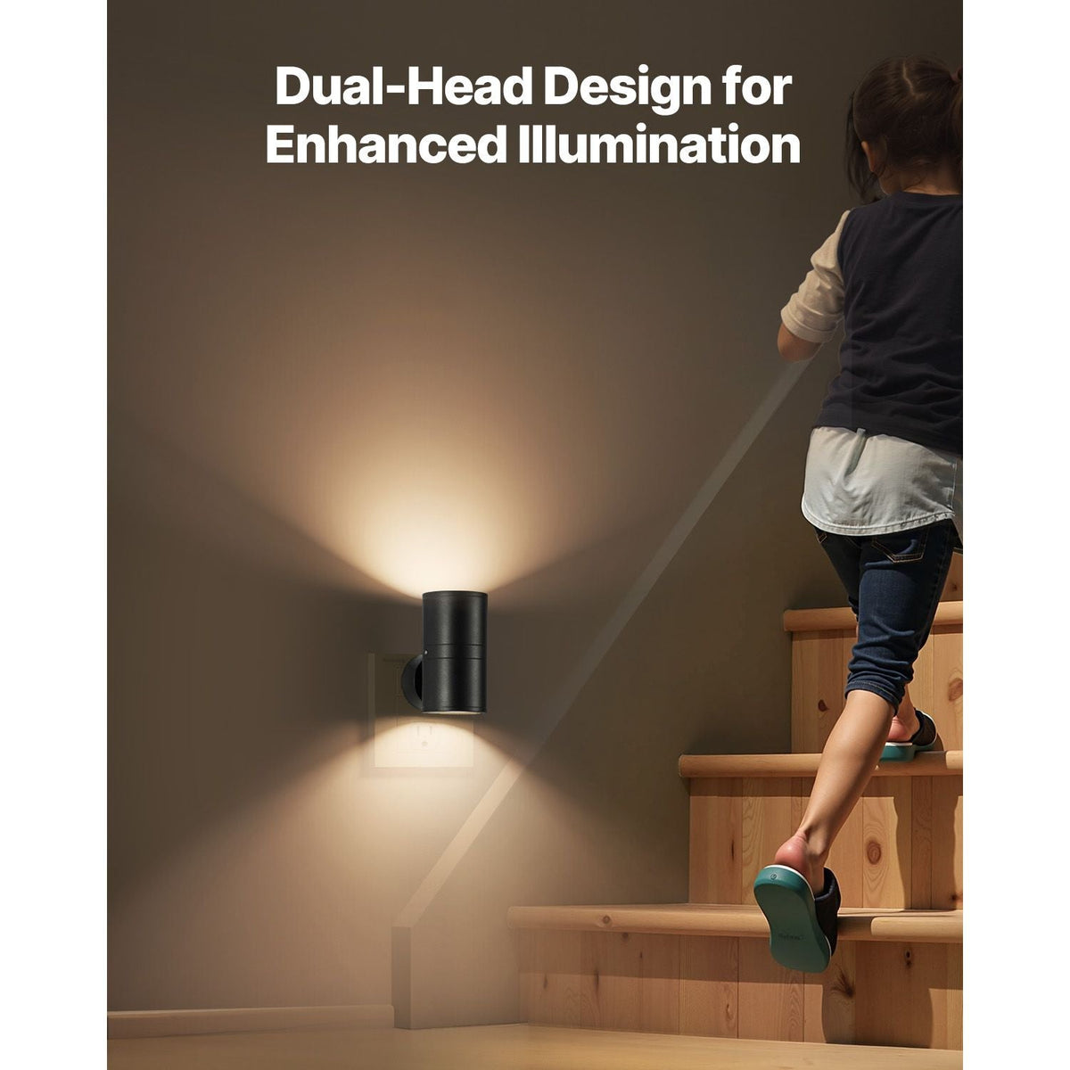 LED Night Lights, 0-60LM Adjustable Brightness, Modern Night Lights Plug into Wall, Dusk to Dawn Sensor, 3000K Soft Warm White for Hallway Bathroom Stairway Bedroom, Black, 2 Pack