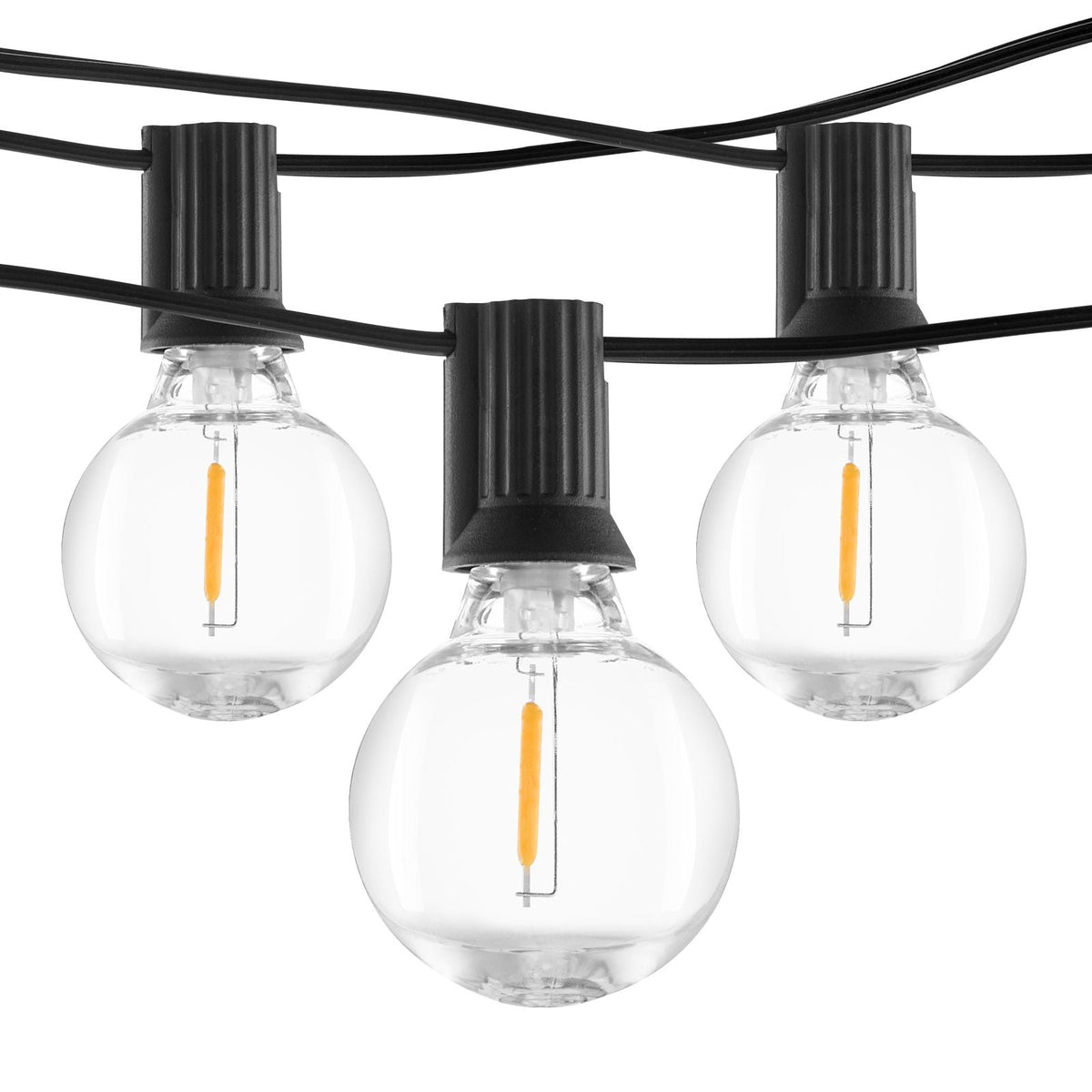 LED Outdoor String Lights, 100FT, 2700K Dimmable Outside Patio Lights with 50 G40 Shatterproof Bulbs E12 Socket Base, Waterproof Hanging Lights for Porch Backyard Garden Balcony Party Decor