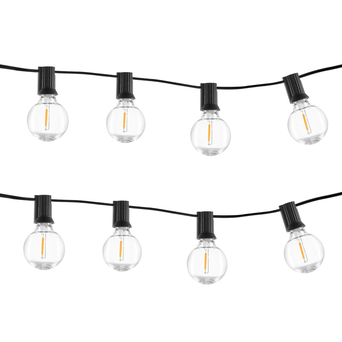 LED Outdoor String Lights, 100FT, 2700K Dimmable Outside Patio Lights with 50 G40 Shatterproof Bulbs E12 Socket Base, Waterproof Hanging Lights for Porch Backyard Garden Balcony Party Decor
