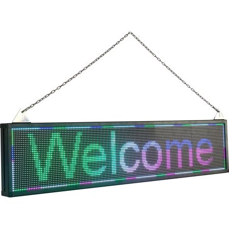 LED Scrolling Sign, 40" x 9" WiFi & USB Control, Full Color P6 Programmable Display, Indoor High Resolution Message Board, High Brightness Electronic Sign, Perfect Solution for Advertising