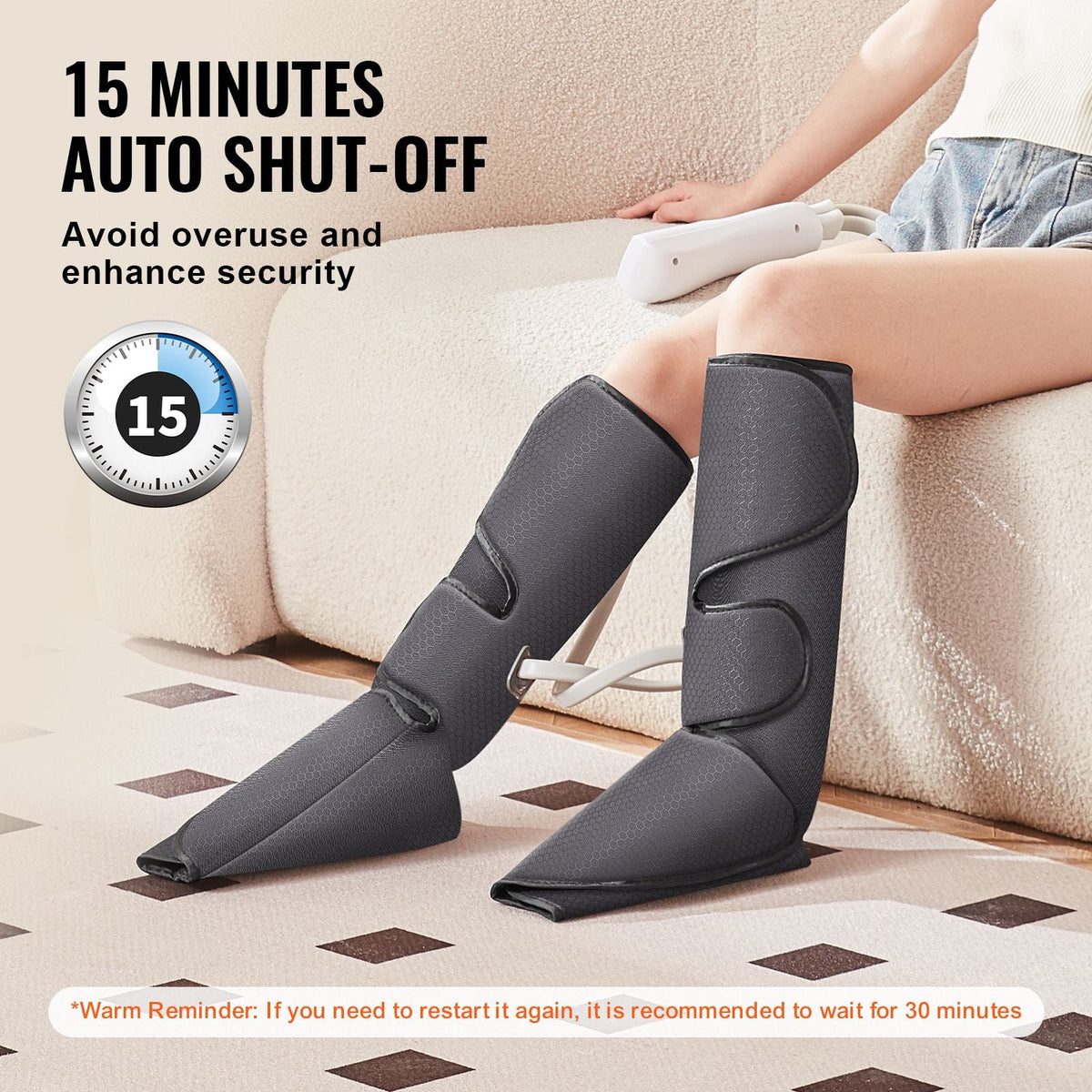 Leg Massager with Air Compression, Foot and Calf Massager with 3 Modes & 3 Intensities, LCD Controller, Compression Massage Boot for Circulation, Swelling and Pain Relief- Great Gift for Mom/Dad