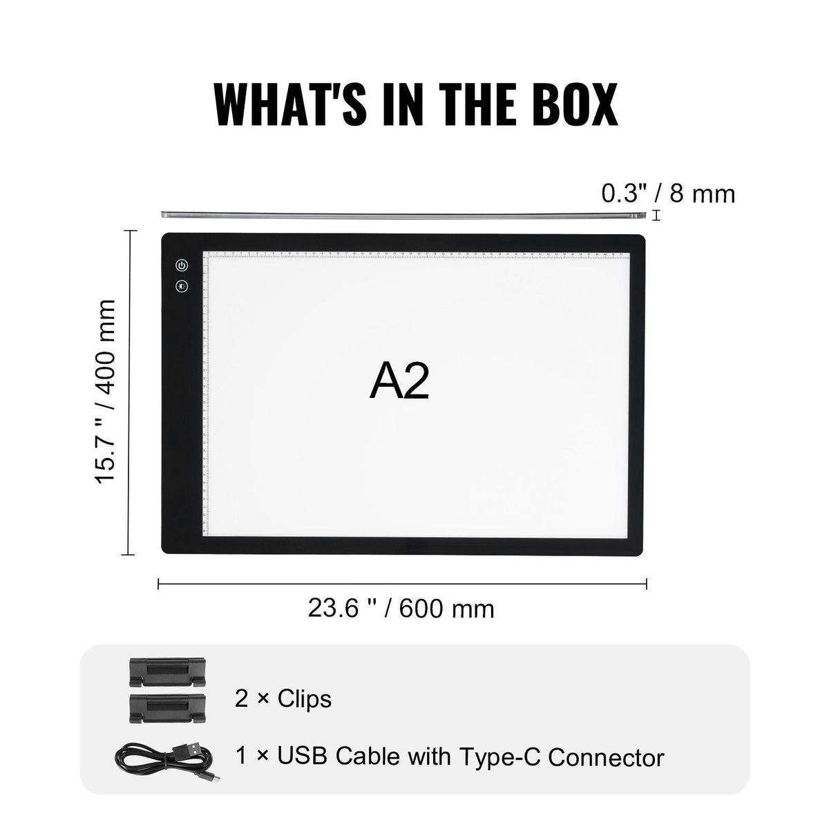 Light Board, A2 LED Light Pad with 6 Level Dimmable Brightness, Rechargeable Light Table for Tracing, Light Box for Diamond Painting, Animation, Sketching, Drawing, Stenciling, Artists (Black)