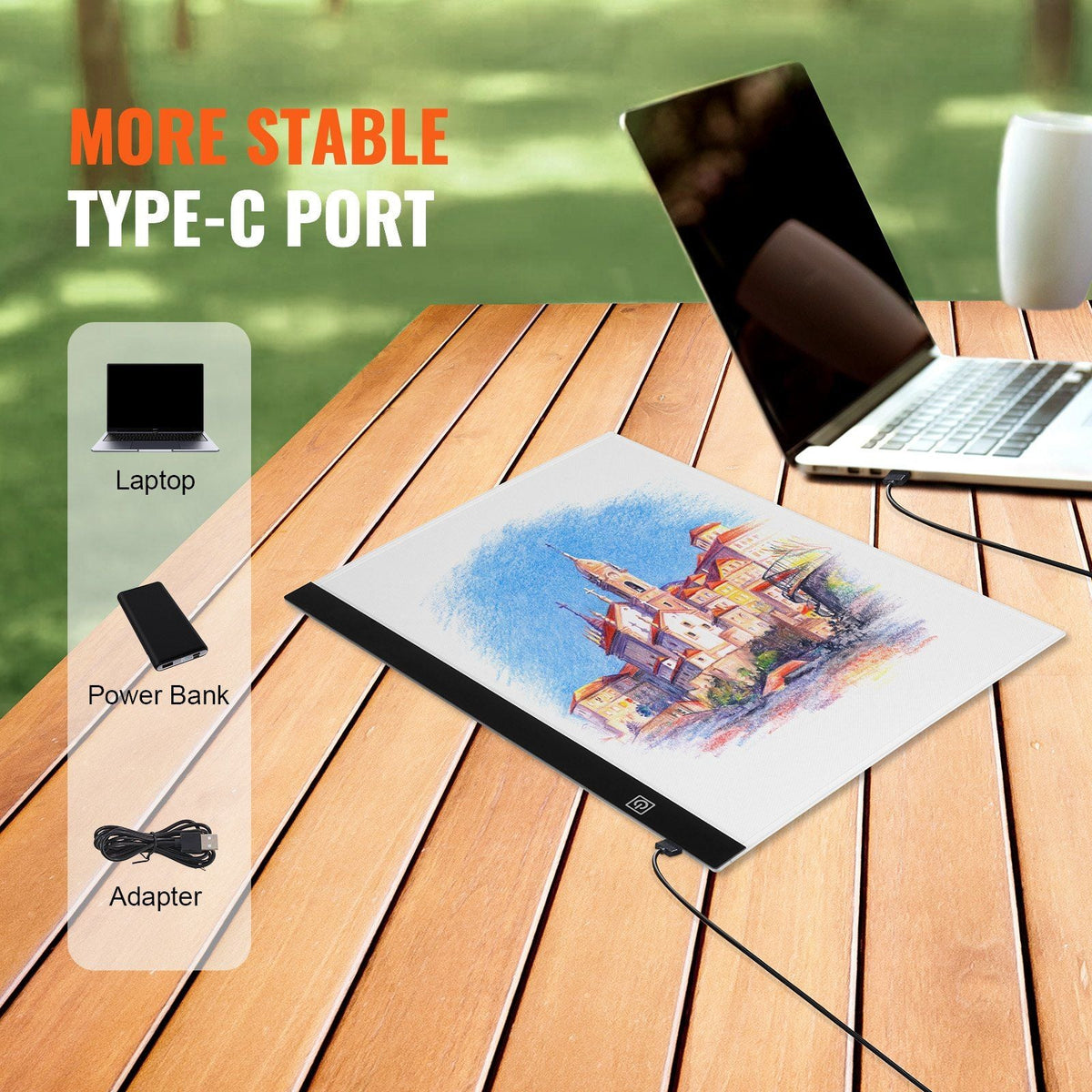 Light Board, B4 LED Light Pad Ultra-Thin Portable Light Box, USB Powered Light Table for Art Tracing, Light Box for Diamond Painting, Animation, Sketching, Drawing, Stenciling, Artists (Black)