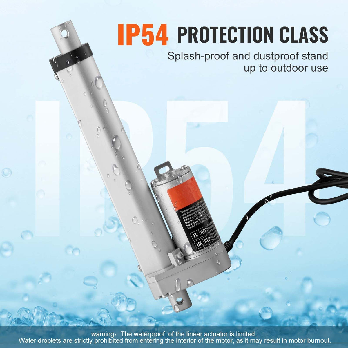 Linear Actuator 12V, 6 Inch High Speed 0.55"/s Linear Actuator, 220lbs/1000N Linear Motion Actuator with Mounting Bracket and IP54 Protection