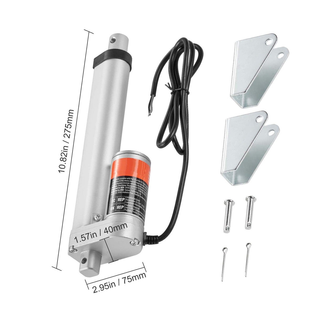 Linear Actuator 12V, 6 Inch High Speed 0.55"/s Linear Actuator, 220lbs/1000N Linear Motion Actuator with Mounting Bracket and IP54 Protection