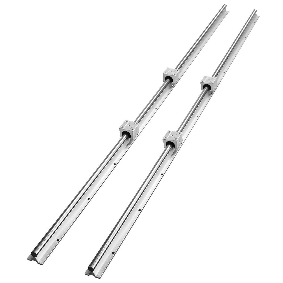 Linear Motion Set, SBR20 1500mm, Comes with Two 59 in/1500 mm SBR20 Rails & Four SBR20UU Blocks, Ideal for DIY CNC and Automation Tasks