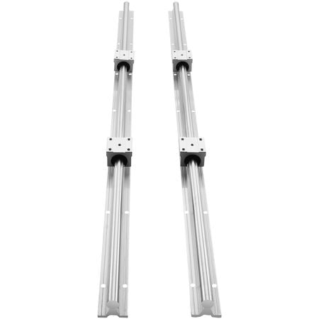 Linear Track Kit, SBR25 1200mm, Includes 2 Units of 47.2 in/1200mm SBR25 Rails & 4 SBR25UU Sliding Units, Linear Motion Guides for Automation DIY CNC Projects