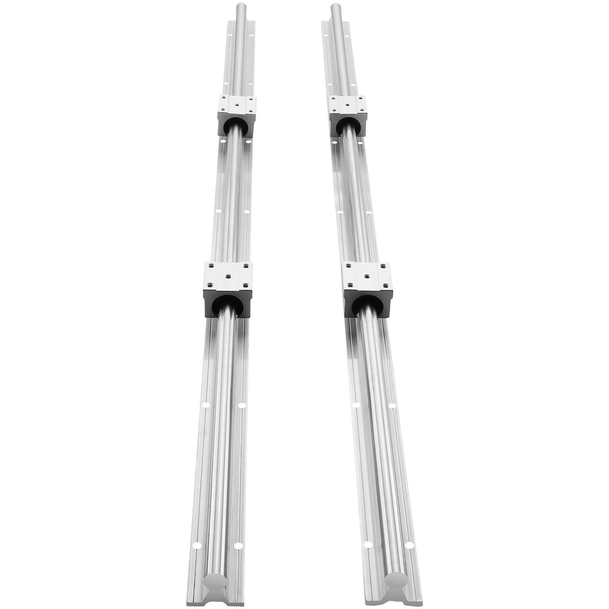 Linear Track Kit, SBR25 1200mm, Includes 2 Units of 47.2 in/1200mm SBR25 Rails & 4 SBR25UU Sliding Units, Linear Motion Guides for Automation DIY CNC Projects