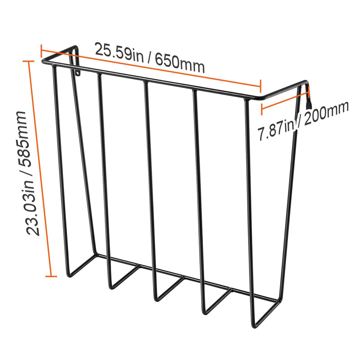 Livestock Hay Feeder, 24 Gallons Large Capacity, 2 Packs Heavy-Duty Steel Goat Hay Rack, 27'' Long Wall Mounted Horse Hay Holder, Multiple Sided Feeding Rack for Sheep Farm Indoor Outdoor