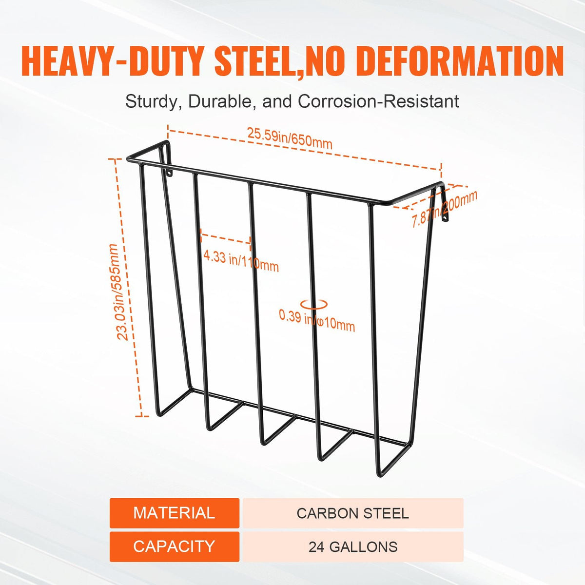 Livestock Hay Feeder, 24 Gallons Large Capacity, 2 Packs Heavy-Duty Steel Goat Hay Rack, 27'' Long Wall Mounted Horse Hay Holder, Multiple Sided Feeding Rack for Sheep Farm Indoor Outdoor