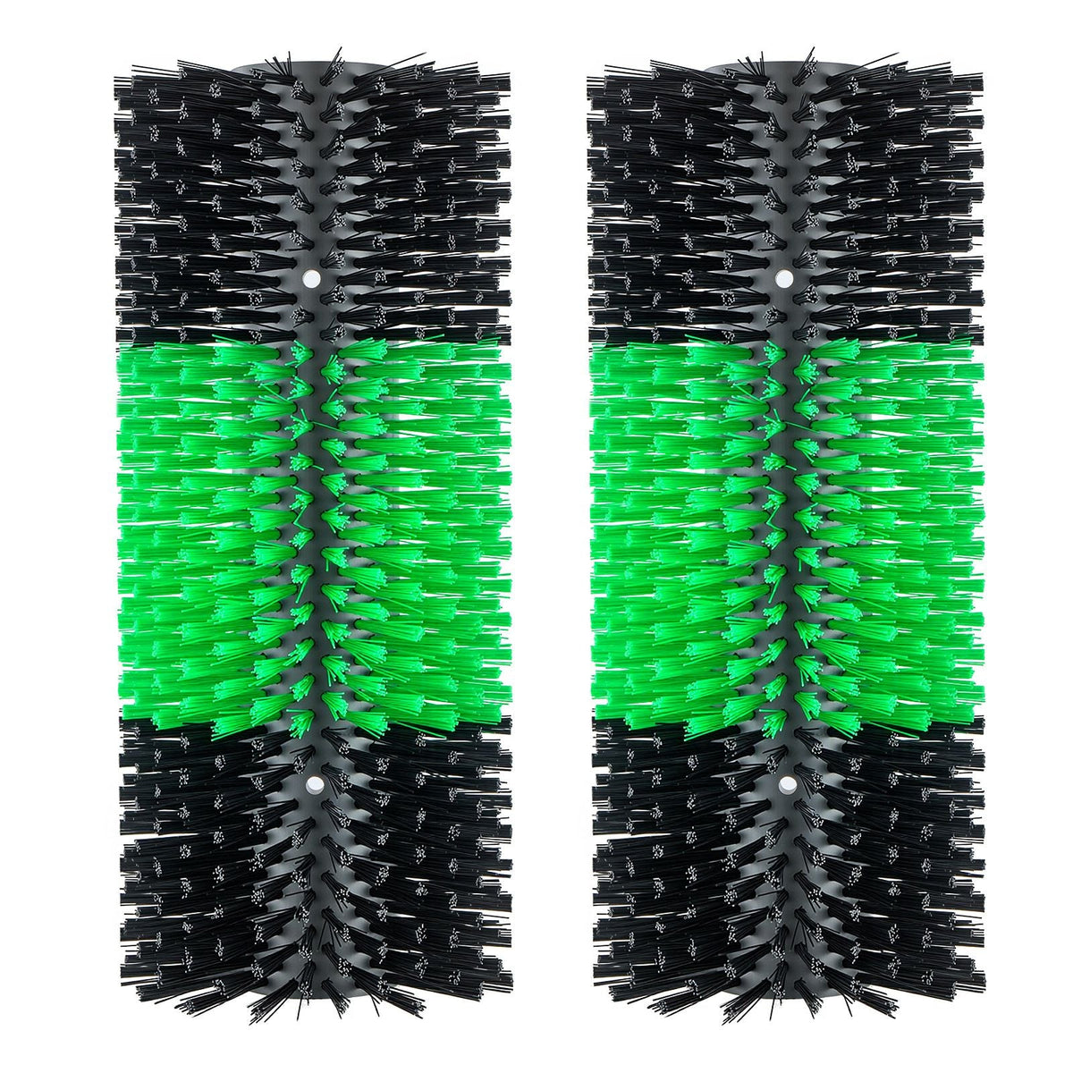Livestock Scratching Brush, 2PCS Goat Scratcher Brush Post with 8 Screws, 16.9" x 7.5" Cow Scratcher for Back Itch Relief, Massage Grooming Scratch Tool for Horse Cattle Sheep Pig, Green & Black