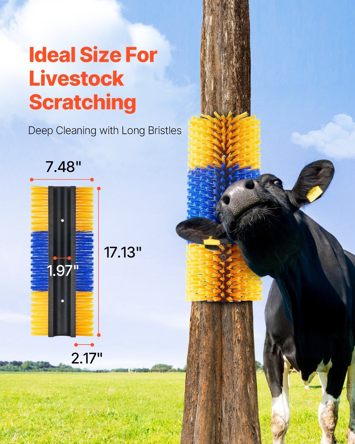 Livestock Scratching Brush 4Pcs Itch Relief Horse Scratcher Brush 17.1 in