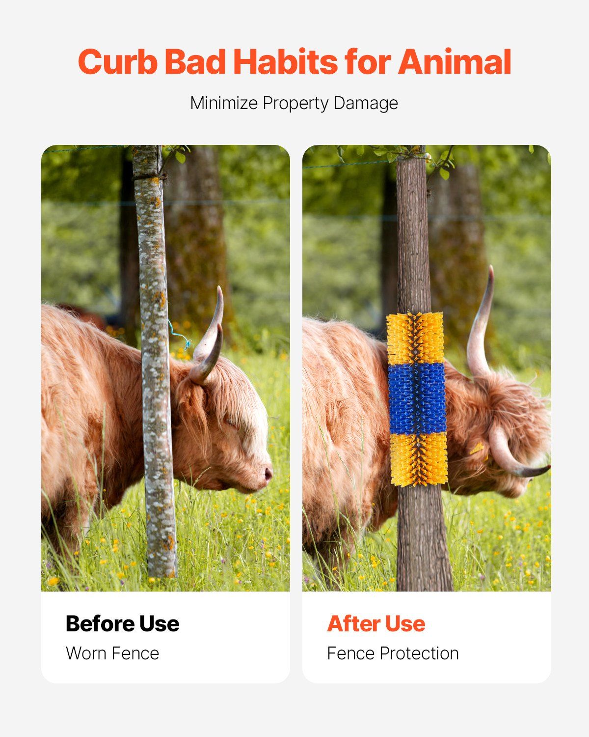 Livestock Scratching Brush 4Pcs Itch Relief Horse Scratcher Brush 17.1 in