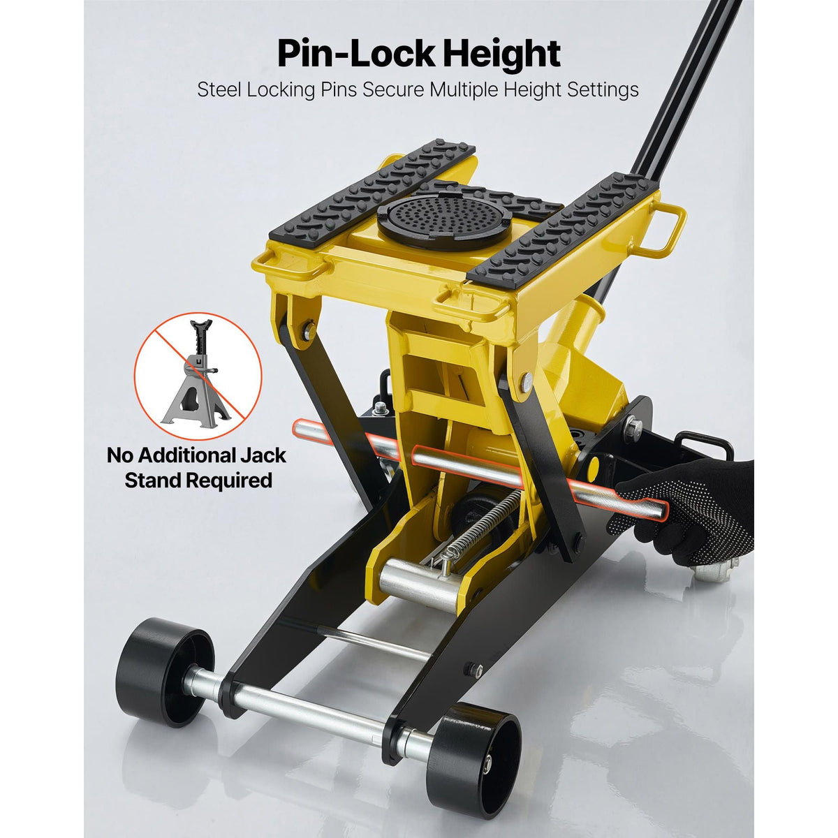Low Profile Floor Jack, 2 Ton (4409 lbs) Capacity, Steel Racing Floor Jack with Single Piston Quick Lift Pump, Hydraulic Trolley Car Lift for Cars, Motorcycles, ATVs, Lifting Range 5.7"-17"