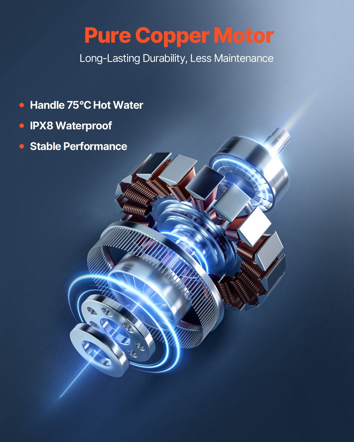 Macerator Pump, 900W, 48 GPM Flow, 40 ft/12 m Head, Macerator Sewerage Toilet Pump with 4 Water Inlets, Waste Water Disposal Upflush Machine for Toilet, Basement, Shower, Sink, Laundry, Bathtub