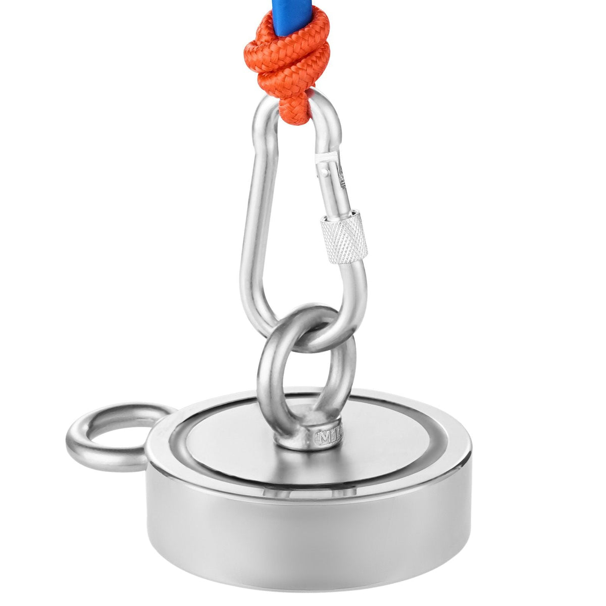 Magnet Fishing Kit, 1700 LBS/771 Kg Double-Sided Pulling Force Strong Magnet Fishing Kit, Rare Earth Neodymium Magnetic Fishing Kit Includes Grappling Hook, Heavy Duty Rope, Gloves and Eyebolt
