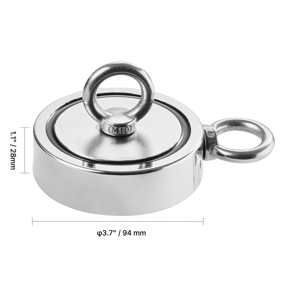 Magnet Fishing Kit, 1700 LBS/771 Kg Double-Sided Pulling Force Strong Magnet Fishing Kit, Rare Earth Neodymium Magnetic Fishing Kit Includes Grappling Hook, Heavy Duty Rope, Gloves and Eyebolt