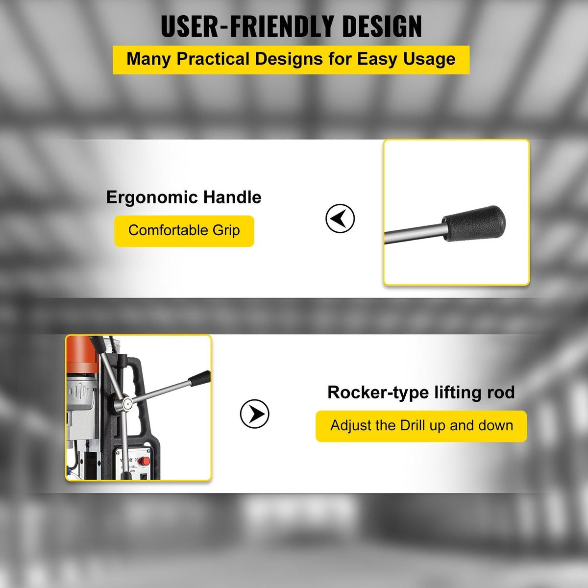 Magnetic Drill 1450W Magnetic Drill Press with 2Inch Boring Diameter Annular Cutter Machine 2900 LBS 11pcs HSS Annular Cutter Bits
