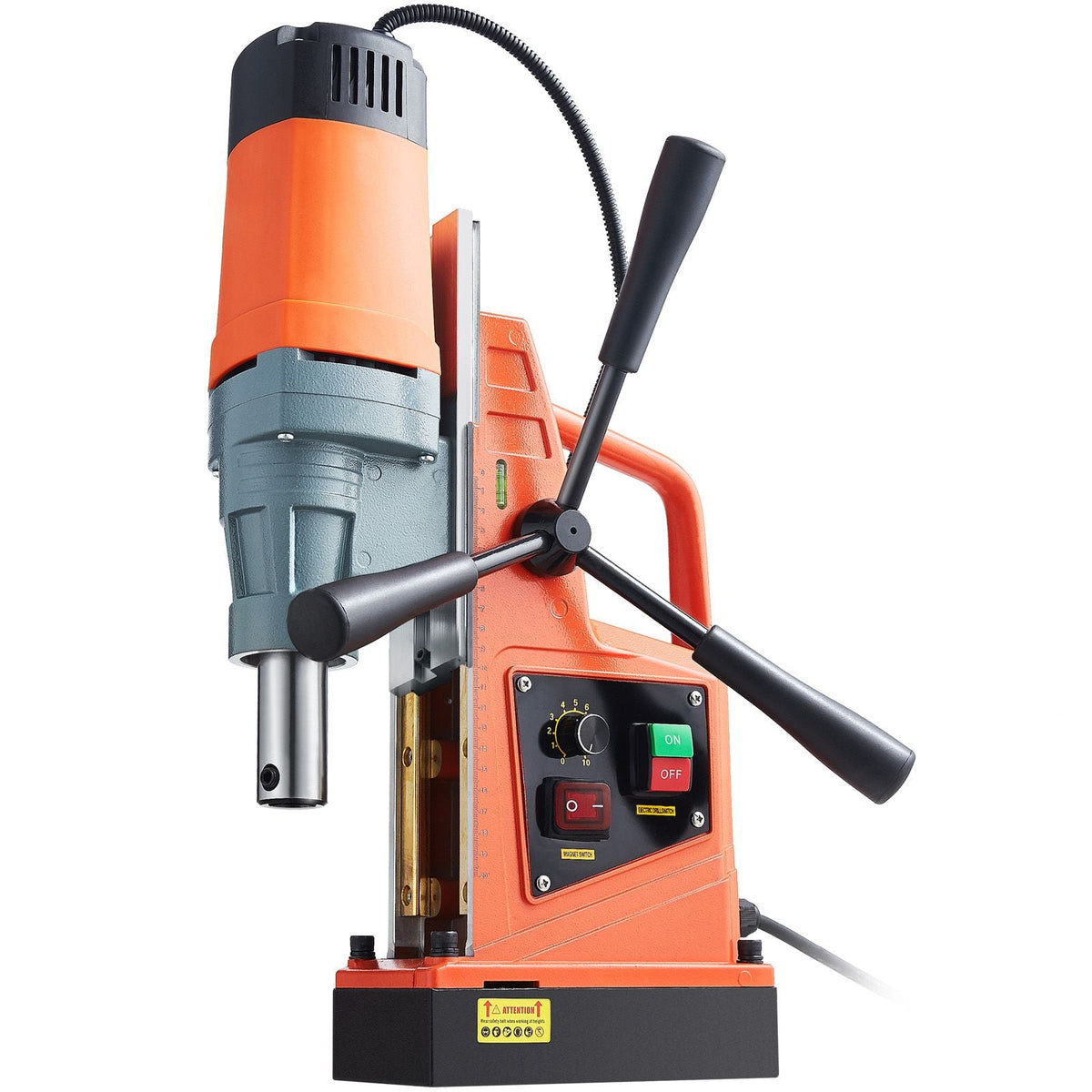 Magnetic Drill, 1550W Motor 2 in Boring Diameter, 2922 lbf Portable Electric Mag Drill Press, 0-500 RPM Variable Speed, Drilling Machine for Metal Surface, Industrial and Home Improvement