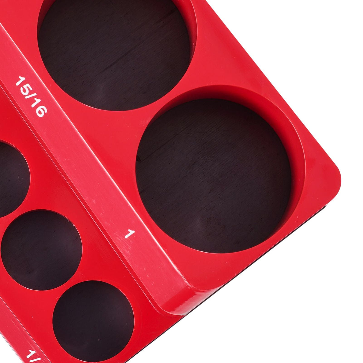 Magnetic Socket Organizer Set, 4PCS Magnetic Socket Holder, 1/4'' & 3/8'' Metric SAE Socket Trays with Clear Labels, Hold up to 108PCS Standard & Deep Sockets, Blue & Red (Sockets Not Included)
