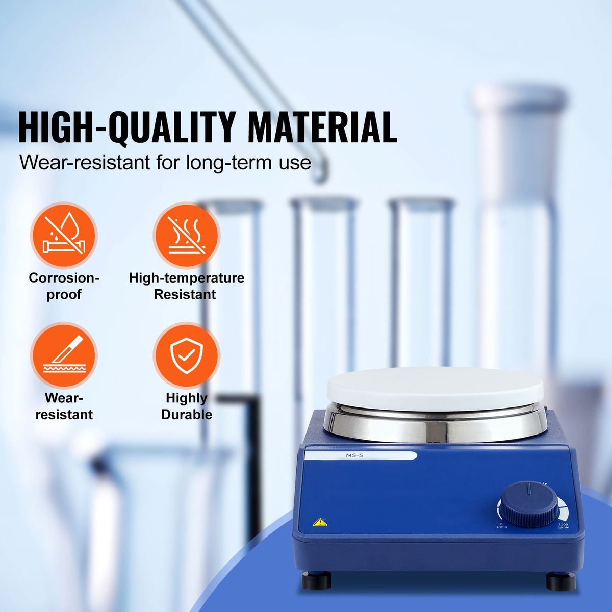 Magnetic Stirrer, 0-1500 RPM Stir Plate with Adjustable Speed Knob, 20L Plate Stirrer Kit, Stir Bar Included