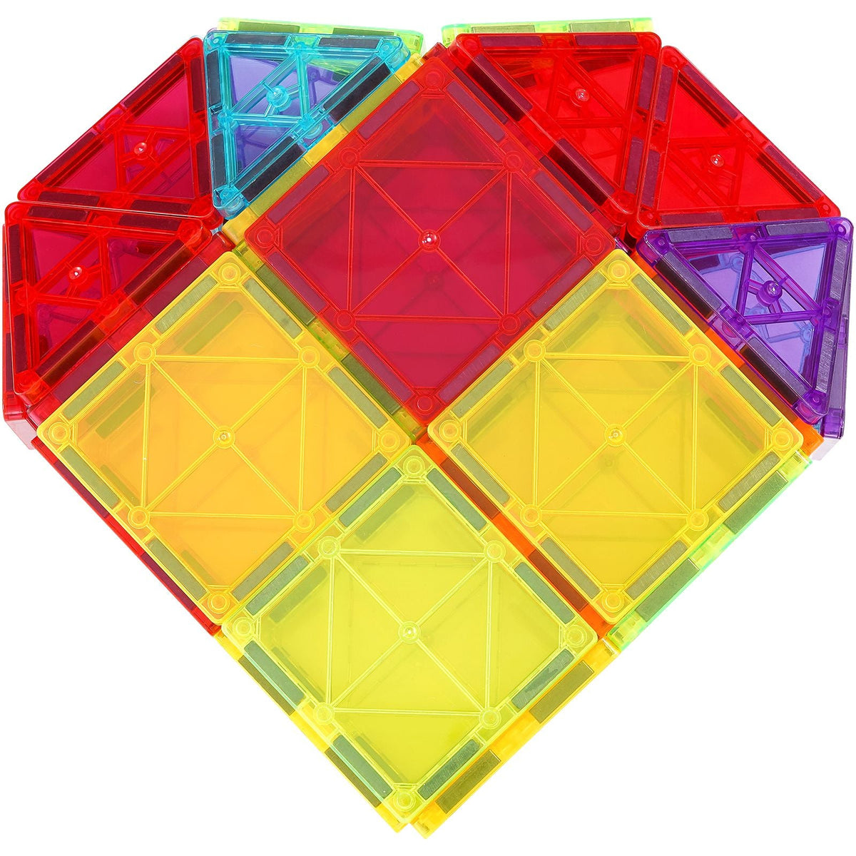 Magnetic Tiles, 121 PCS Magnetic Building Blocks for Kids, Magnet Building Set with 2 Car Bases & 26 Digital Cards, STEM Educational Construction Stacking Toys for Toddlers Boys Girls Aged 5+