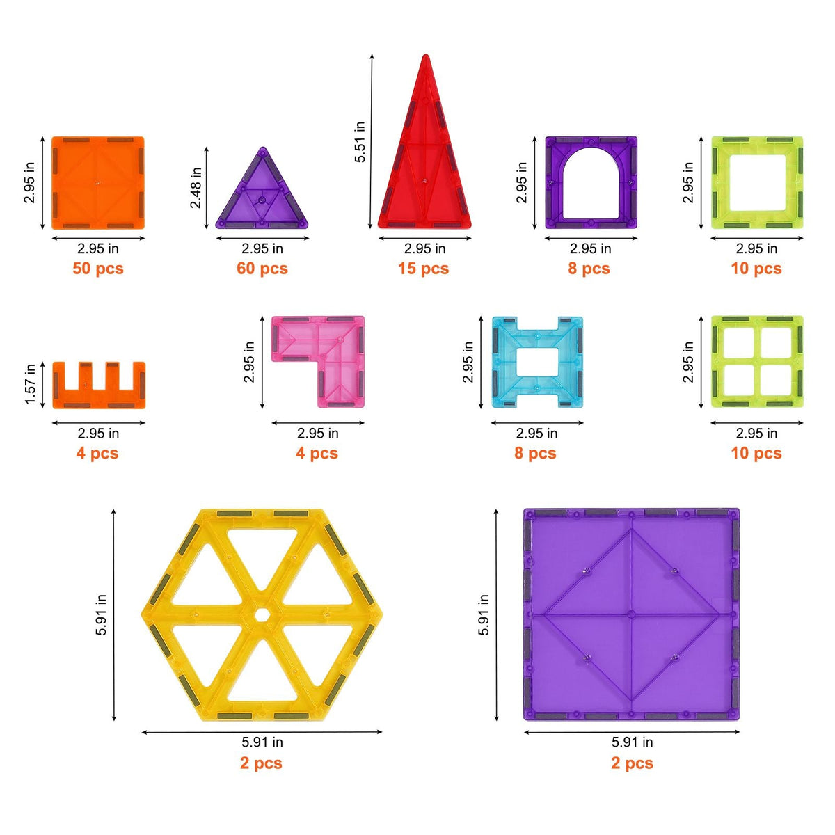 Magnetic Tiles, 180 PCS Magnetic Building Blocks for Kids, Magnet Building Set with 2 Car Bases & Ferris Wheel Stand, STEM Educational Construction Stacking Toys for Toddlers Boys Girls Aged 5+