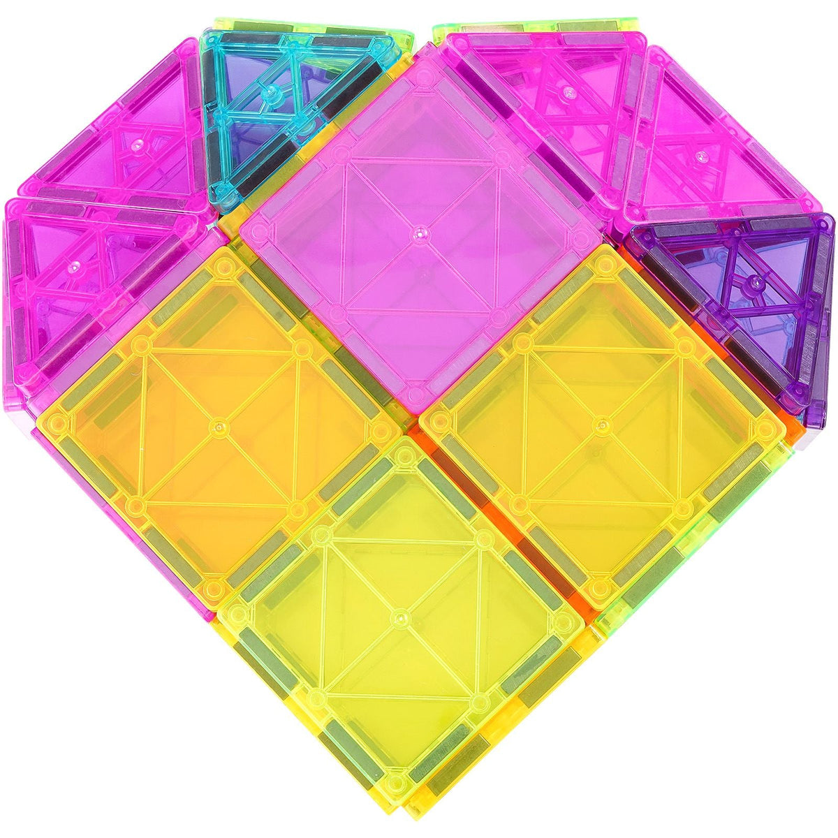 Magnetic Tiles, 32 PCS Magnetic Building Blocks for Kids, Magnet Building Set with Storage Bag, STEM Sensory Educational Construction Stacking Toys Gift for Toddlers Boys and Girls 3+ Year Old