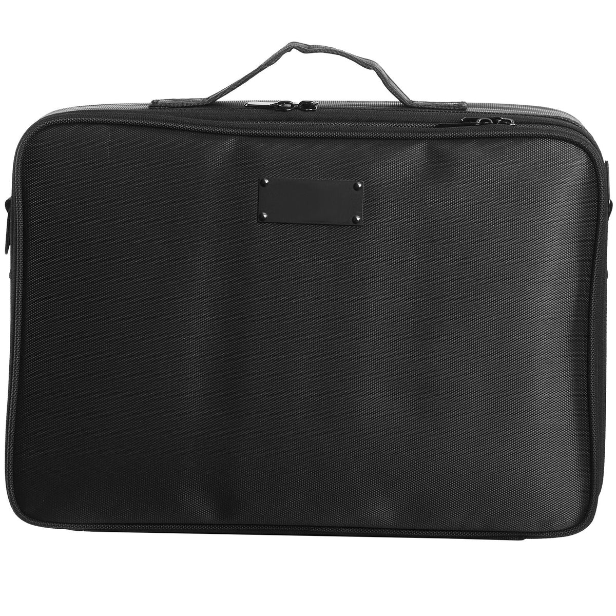 Makeup Train Case Large Storage 3 Tiers, Convenient Carry With Handle, Strap, Professional Waterproof Oxford Makeup Storage Organizer Box, Heavy Duty Make Up Carrier, Black